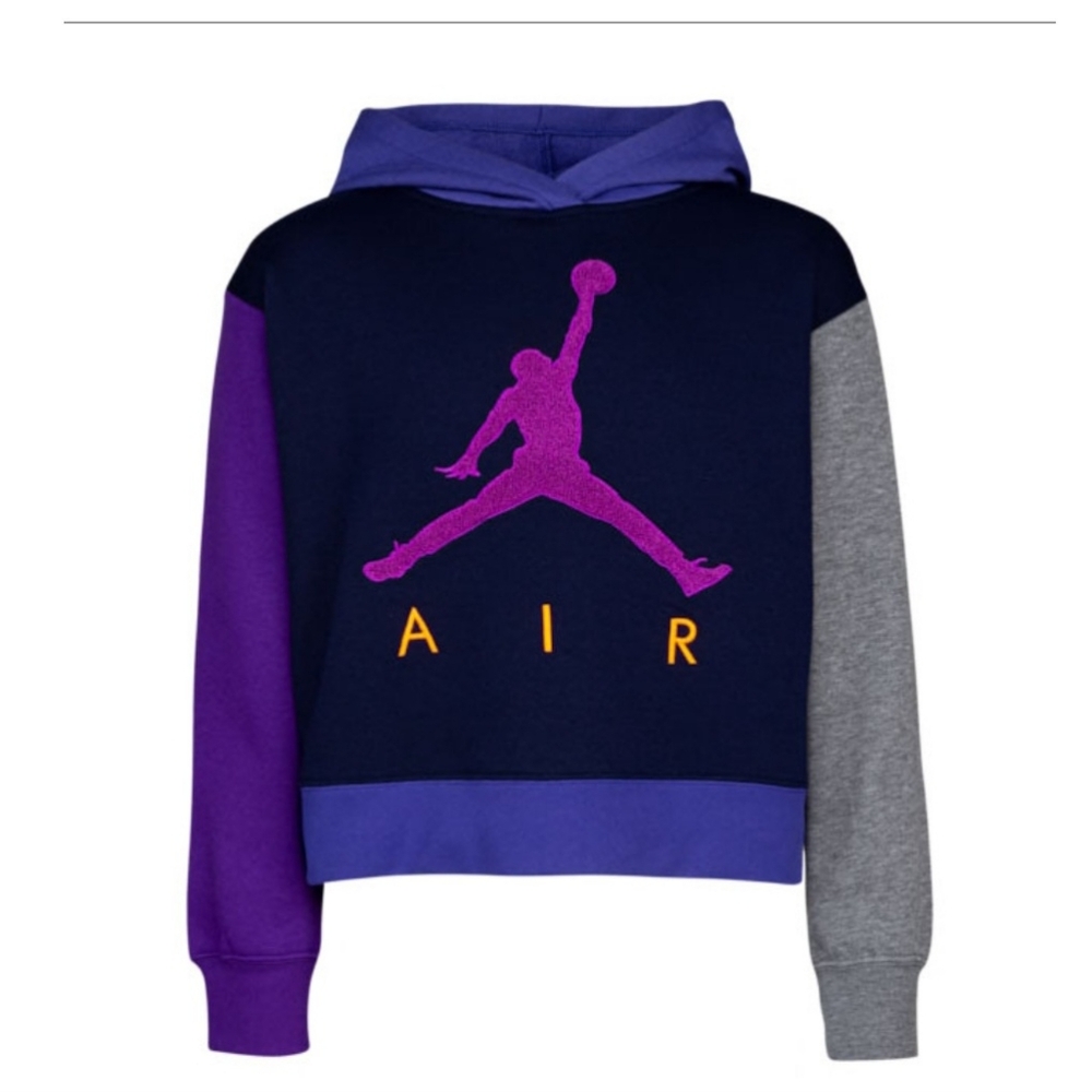 Jordan Black and Purple Hoodie with Pink Accent
